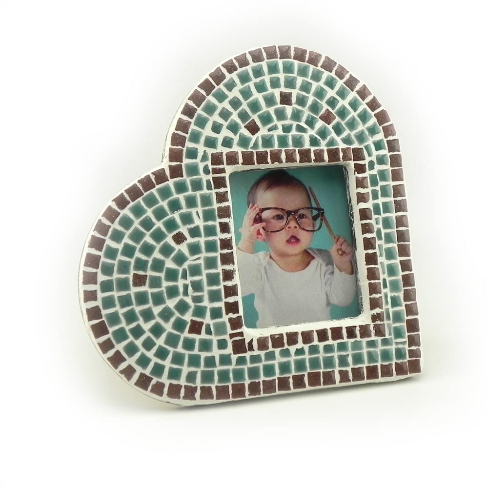 ALEA Mosaic Mosaic Kit Frame Heart Brown Green