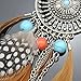 RechicGu Brown and Vintage Silver Western Cowgirl Vintage Big Dream Catcher Feather Coral Turquoise Bead Style Moon Hoop Drop Earrings