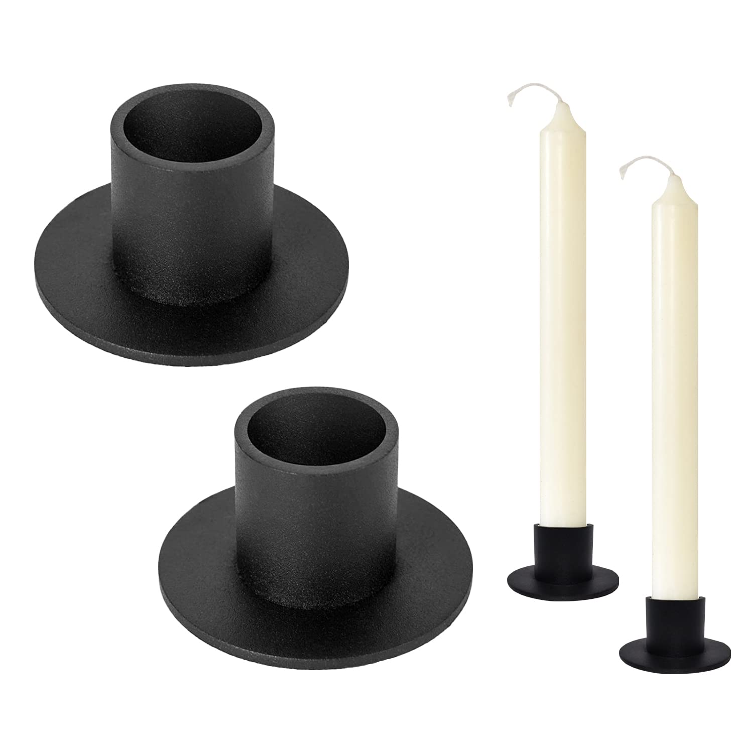 NINVVS 2 Black Iron Retro Candlesticks, Perfect for Special Occasions, Wedding, Birthdays, Parties, Weddings, Christmas Decorations