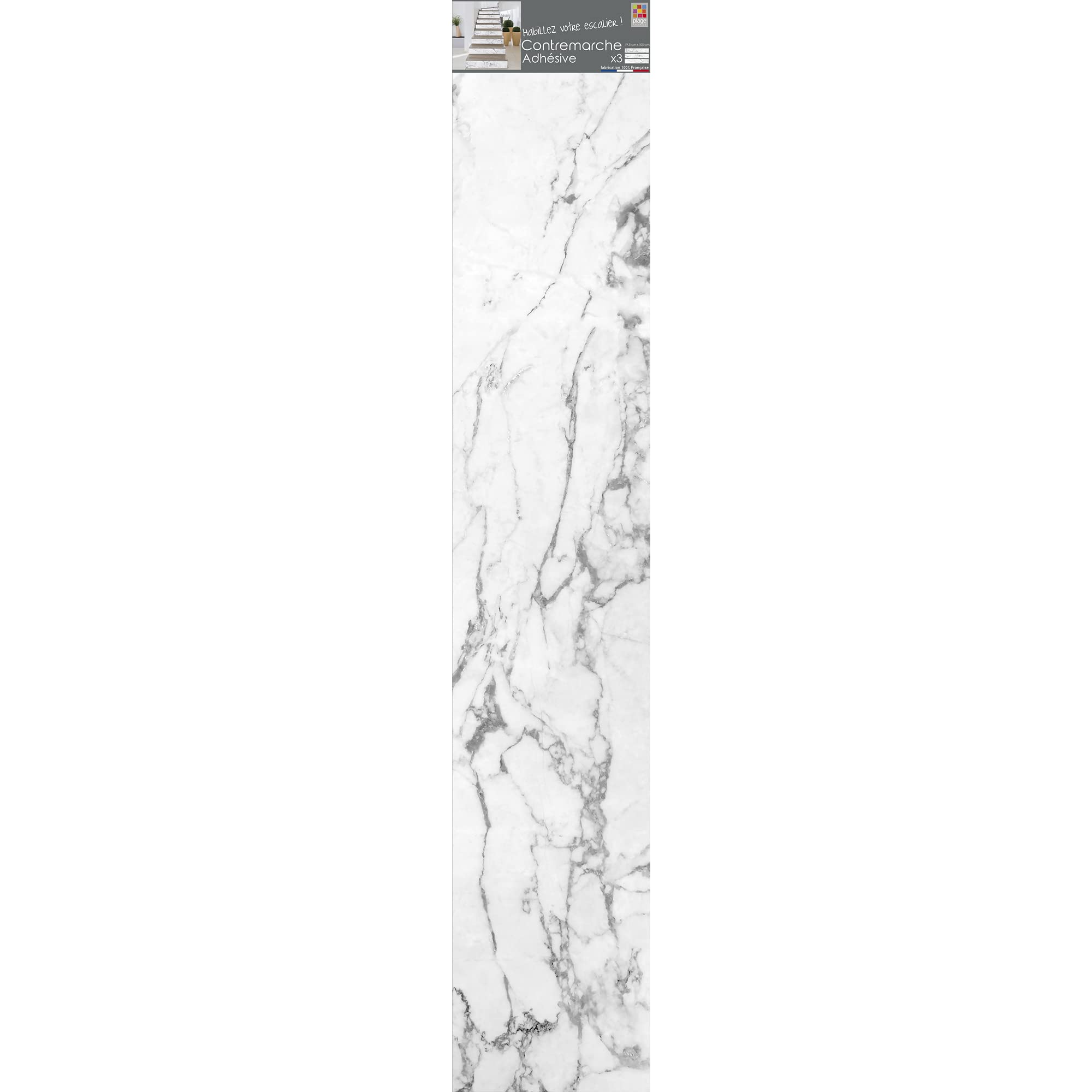 Plage Sticker for Stair Brands MARMOR, Vinyl, White, 19x100