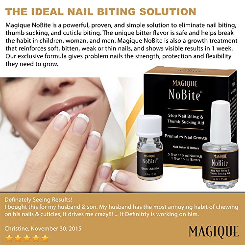 Nail Biting Treatment for Kids & Adults - Thumb Sucking Stop - No Bite Nail Polish - Thumb Guard for Thumb Sucking - Bitter Nail Polish - Nail Biter Stopper - Magique NoBite, 0.5 Fl Oz - Thumbnail 5