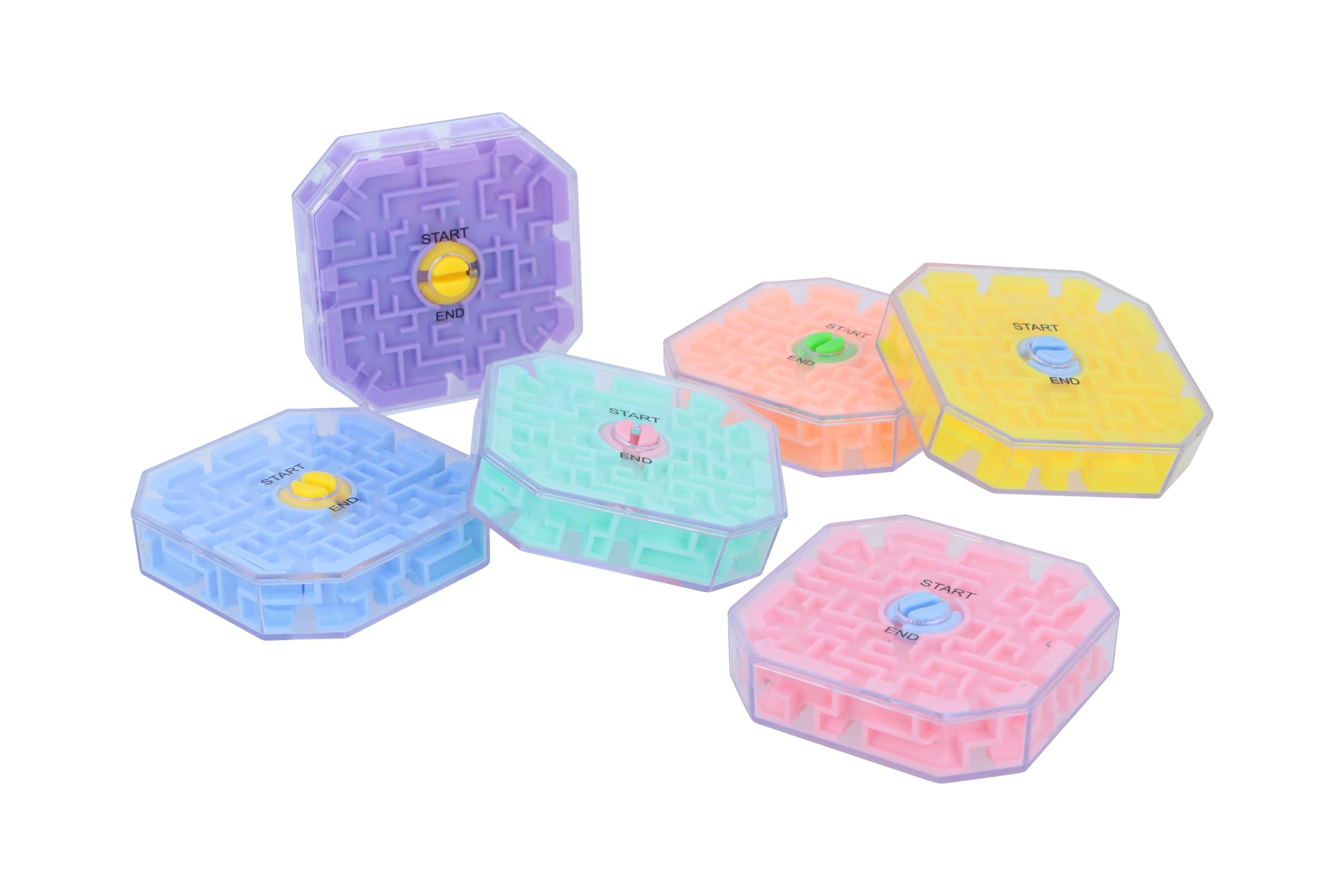 Henbrandt 6x Balance Labyrinth 3D Maze Puzzle Game 6.8cm Kids Brain Teasers Fidget Toys Party Bag Favours Loot Bag Fillers Lucky Dip Favours Stocking Fillers for Boys and Girls