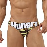 EASEJUICY Mens Bikini Swimwear Sexy Swimsuit Gradient Design Swim Briefs with Drawstring Low Waist Bathing Suit