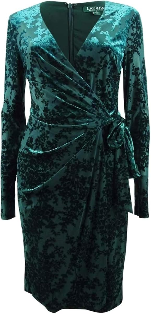 ralph lauren green velvet dress