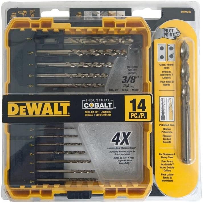 DEWALT DW1263 14Piece Cobalt Alloy Pilot Point Drill Bit Set Pricepulse