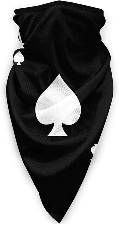 Amazon Com Ace Of Spades Poker Face Mask Bandanas For Men Women Windproof Headwear For Outdoors Sports Black Clothing