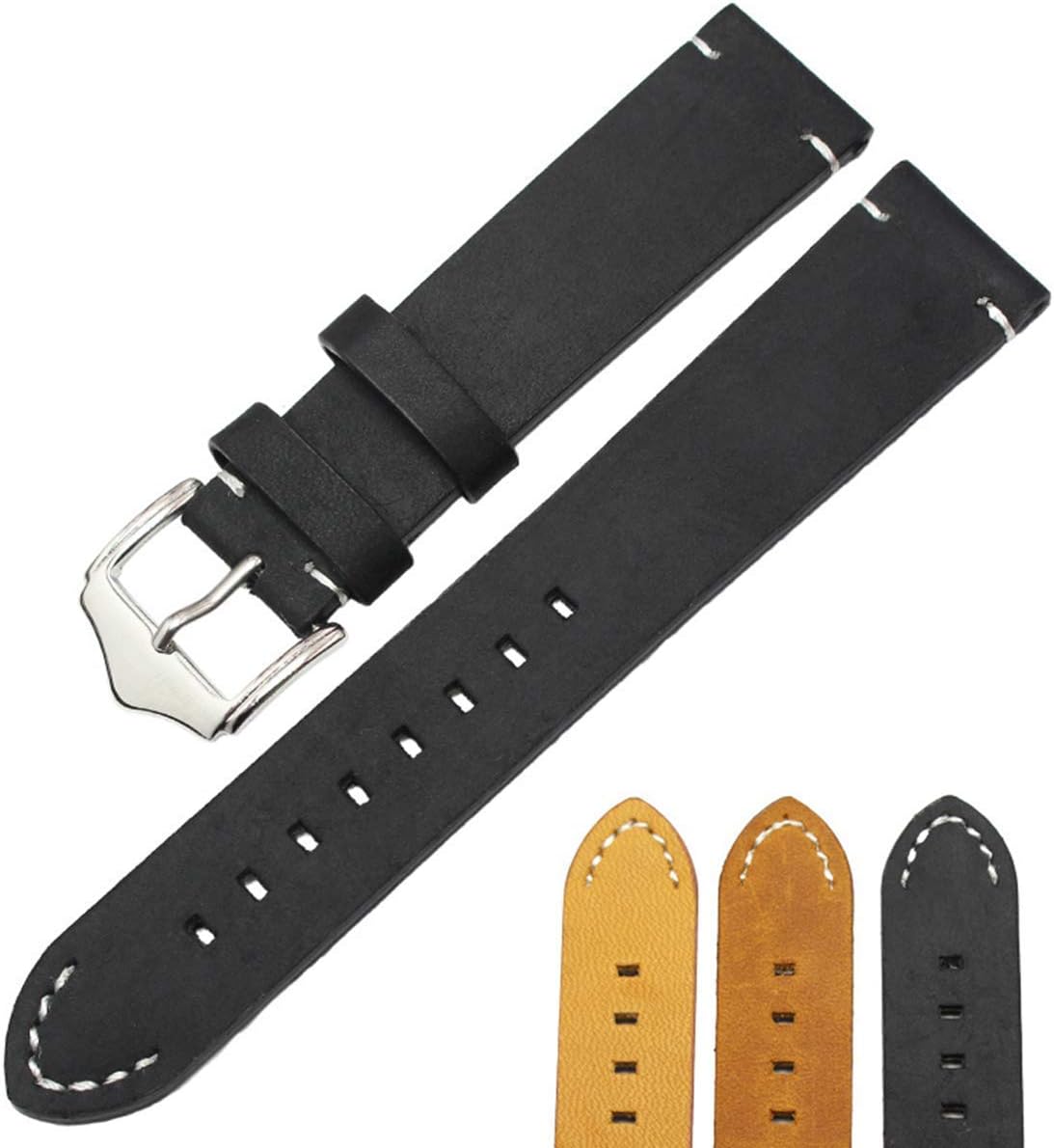 XYSQWZ Uhrenarmband Leder, Leder Handgefertigt Uhrenarmband 18mm 20mm