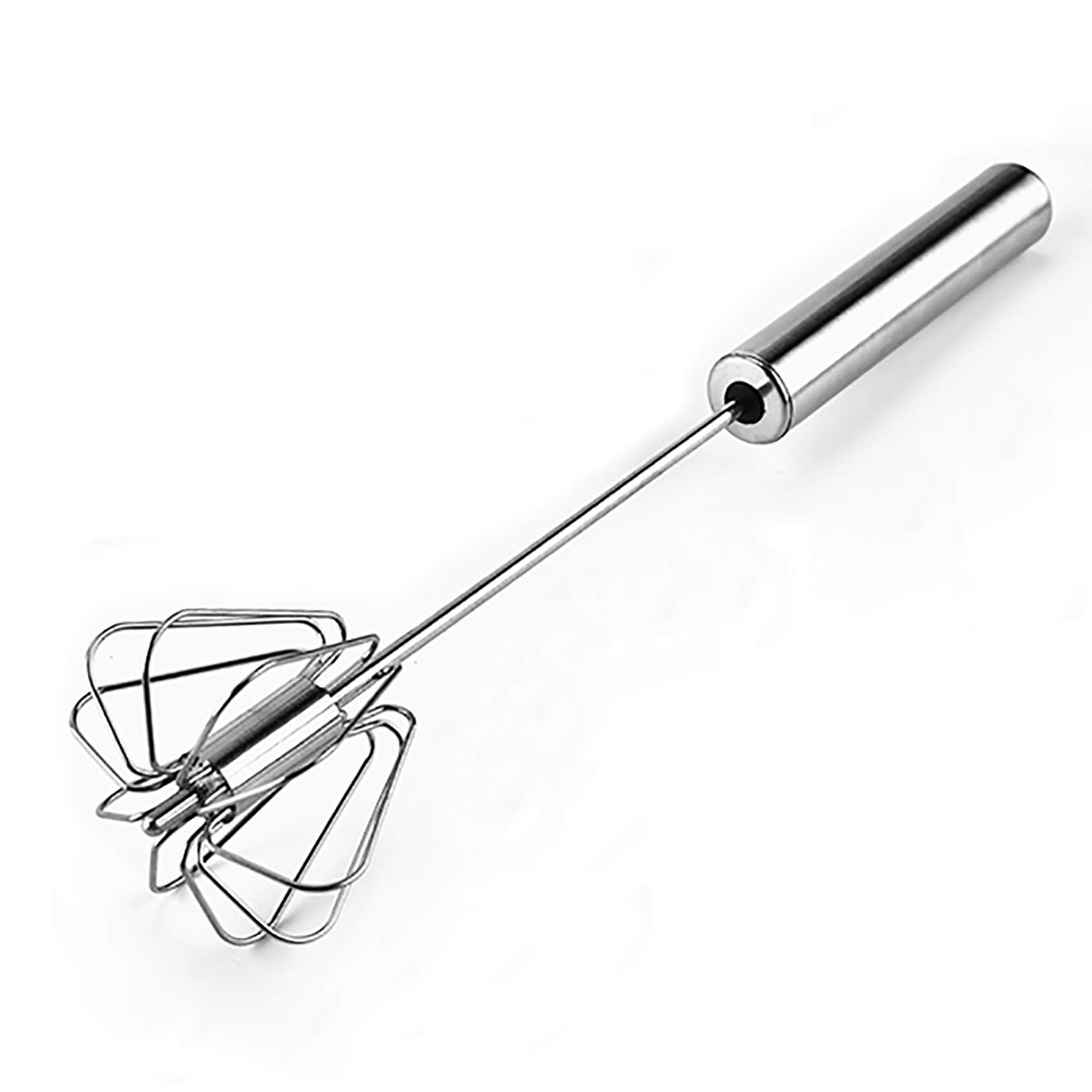 fuxunamz Multifunction stainless steel stirring, spring mechanical semi-automatic whisk, milk frother, egg mixing, cream foaming, dishwasher safe, sauce hand whisk, 1 piece, 26 * 6 * 6cm