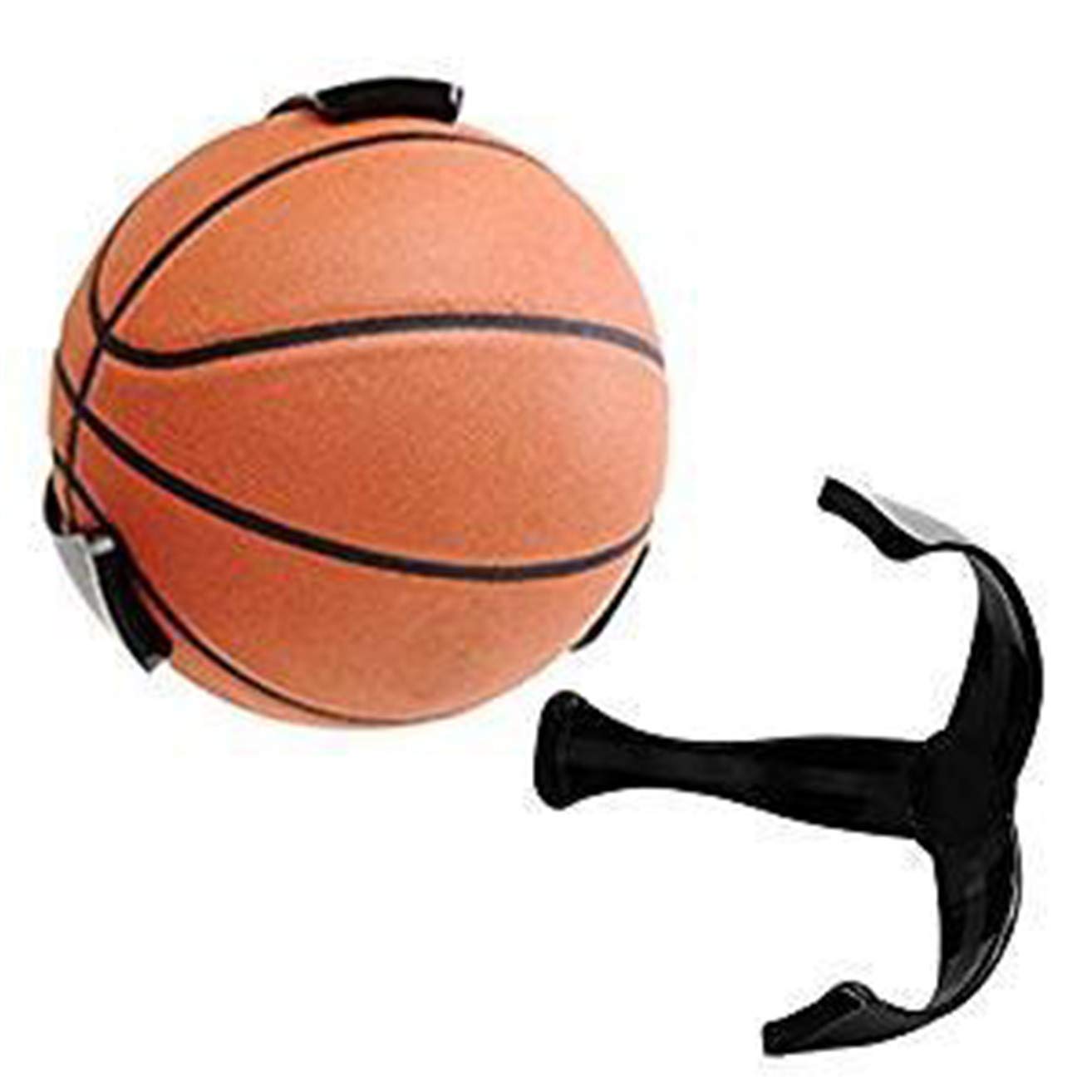 Wall Mounted Ball Holder Space Saver Basketball Soccer Ball Claw Sports Wall Mount Holder for Ball Basketball Bracket, Display Sports Balls Storage Decoration Shelf Black Self-Sticking Claw Racks
