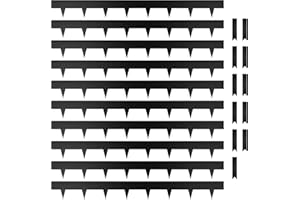 KOL Galvanized Steel Flexible Garden Lawn Edging, 10-Pack Black Metal Landscape Edging Strips - Heavy Duty Hammer-in Border w