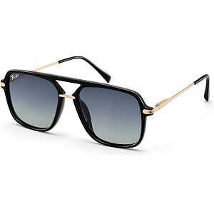 Pro Acme Retro Aviator Sunglasses for Women & Men Trendy Rectangle Square Polarized 70s 90s Shades