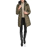 DKNY Womens Bib-front Long Puffer