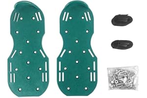 Zimpty Gunite Spiked Shoes, with 2" Short Spikes One Size Fits All Lawn Aerator Shoes Perfect For Epoxy Floor, Overlays, Cover Installation, Green Color (Pair)