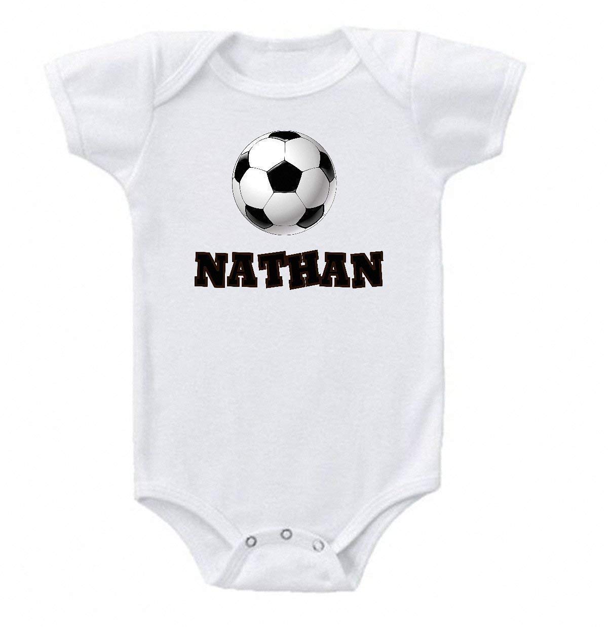 Soccer Baby Onesie Personalized Bodysuit Short Sleeve Cute