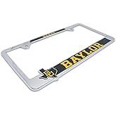 Officially Licensed Premium Shiny Chrome Metal License Plate Frame with Texas Shaped Insert - Second Generation - Mascot Version (Baylor)