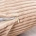 Home Brilliant Decorative Pillow Cover 26 x 26 Plush Velvet Corduroy Striped Throw Euro Pillow Sham Cushion Cover for Sofa, 26x26 inches (66cm), Taupe