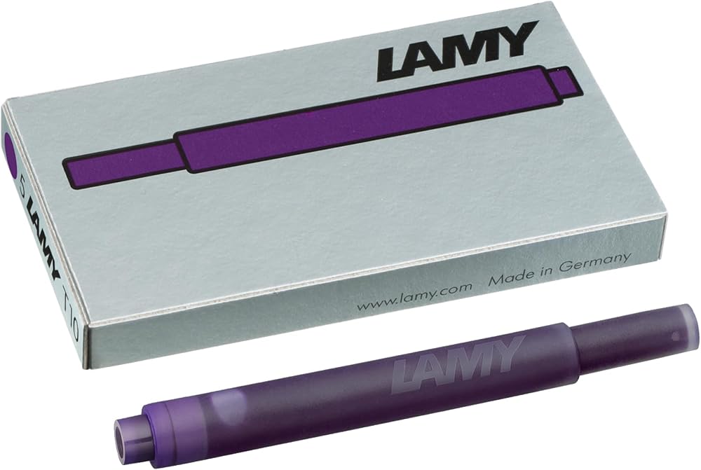 Lamy T10 Purple Ink Cartridge Refills Pack of 1-5 for Fountain Pens