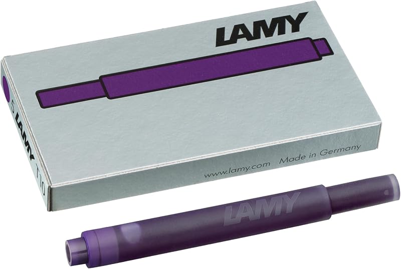 Lamy T10 Purple Ink Cartridge Refills Pack of 1-5 for Fountain Pens