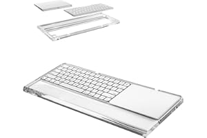 HAZEVAIY Acrylic Magic Keyboard and Trackpad Support Wrist Rest Ergonomic Stand with a Charging Port Compatible with Wireless Apple Gen 2/3 Magic Keyboards and Trackpads for More Efficient Worky