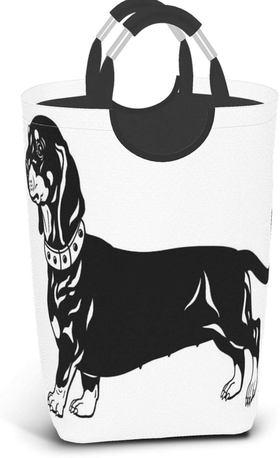 Amazon Wotaka ランドリーバスケット モノクロの様式化されたかわいい長い胴体品種の単純化した犬のイラスト ランドリーバッグ 洗濯かご おりたたみ 洗濯カゴ おしゃれ 収納ボックス おもちゃ収納 かご バスケット オンライン通販