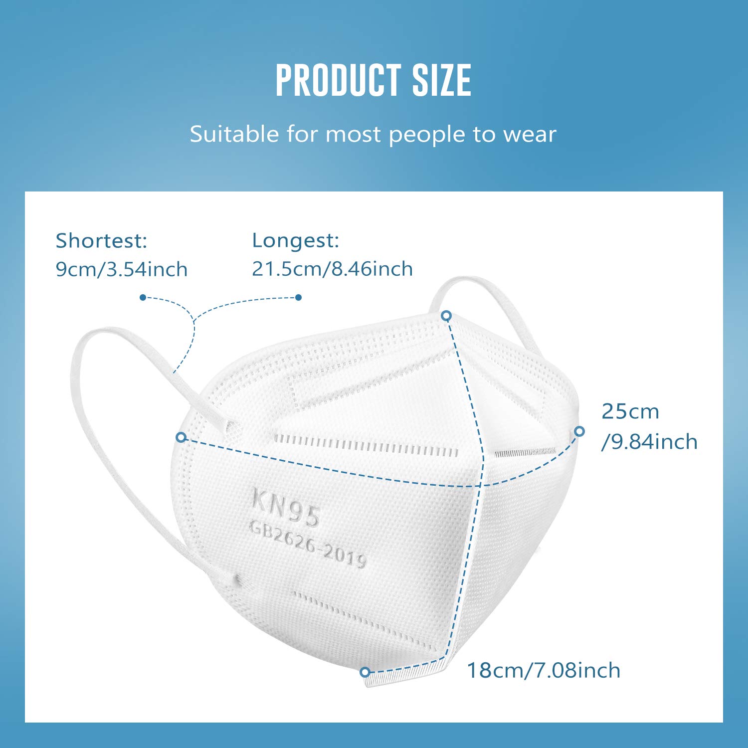 White KN95 Face Mask - 50 Pack, WWDOLL New GB2626-2019 KN95 Mask 5-Layer Breathable Cup Dust Mask White: Industrial & Scientific