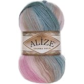 20% Wool 80% Acrylic Soft Yarn Alize Angora Gold Batik Thread Crochet Lace Hand Knitting Turkish Yarn Lot of 4skn 400gr 2408yds Color Gradient (2970)