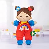 OUOZZZ Brown Baby Doll 10 Inch Soft Rag Doll Machine Washable Safe Rattle view 5