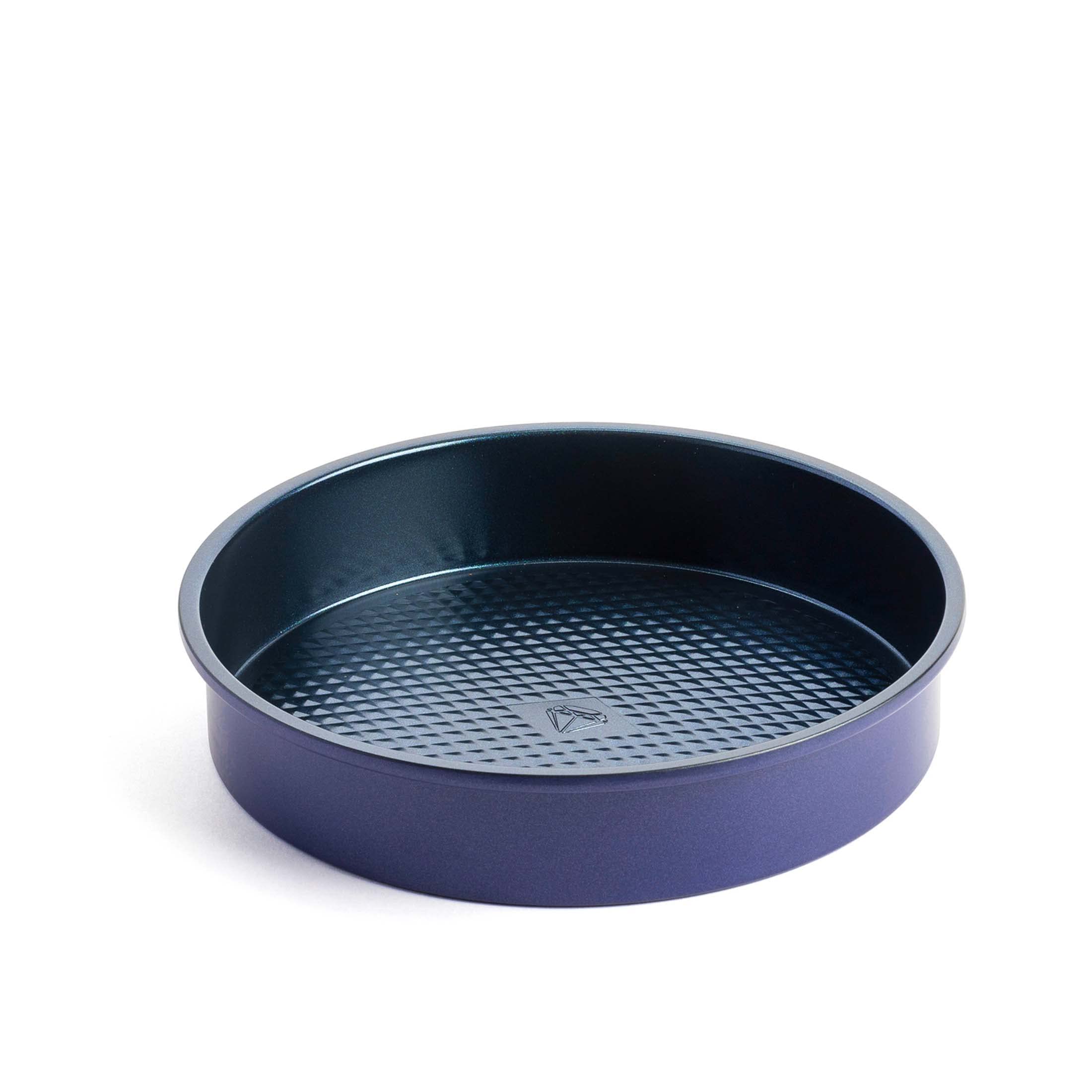 Blue Diamond Bakeware Diamond Infused Ceramic Nonstick, 23cm Round Cake Baking Pan, Easy Release, Dishwasher and Freezer Safe, PFAS-Free, Blue