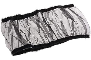 pranovo Bird Cage Seed Catcher Seeds Guard Parrot Nylon Mesh Net Cover Stretchy Shell Skirt Traps Cage Basket Soft Airy (M, Black)