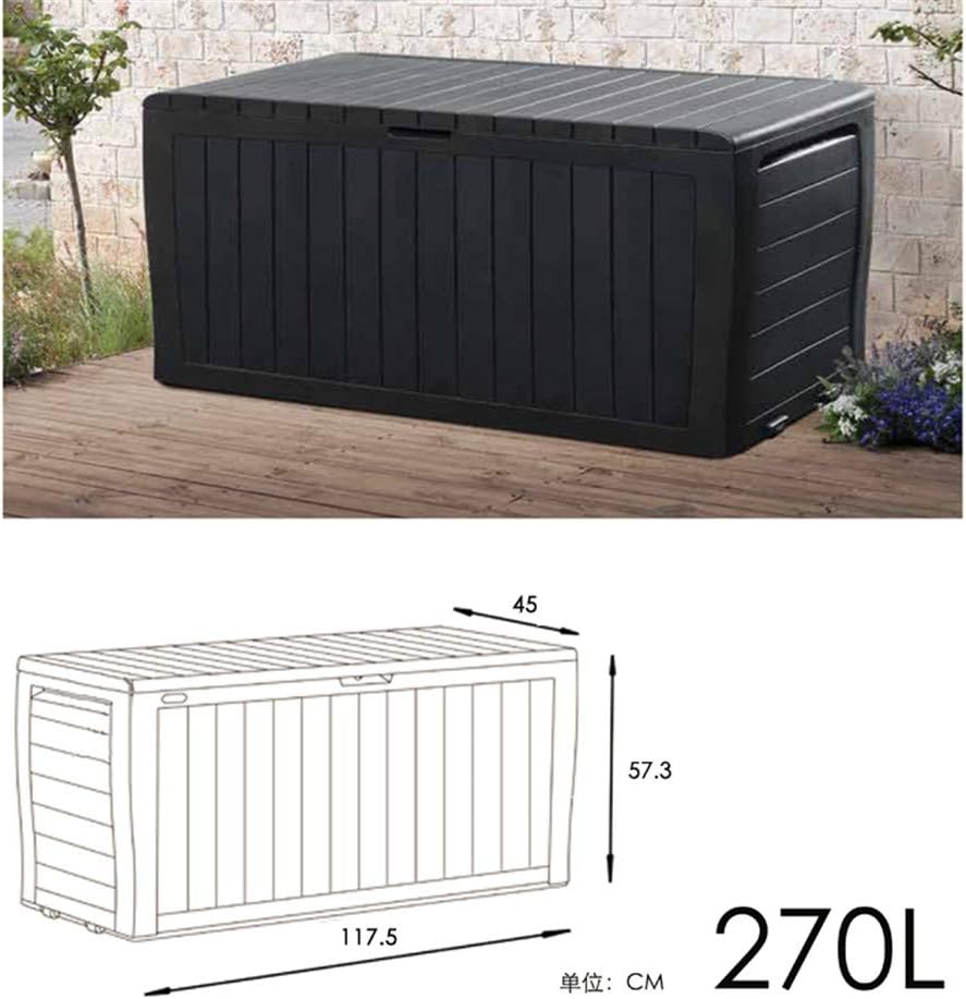 Amazon Co Jp 防水屋外収納コンテナ家具 パティオ家具クッション収納用71ガロン樹脂屋外収納ボックス ホーム キッチン