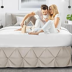 Nestl Linen Bed Skirt Queen Size, Pinch Pleat Queen