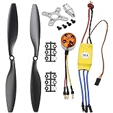abcGoodefg 1000KV RC Brushless Motor A2212 13T with 30A Brushless ESC 1045 Propeller CW CCW Accessories Kit Mount for RC Plan