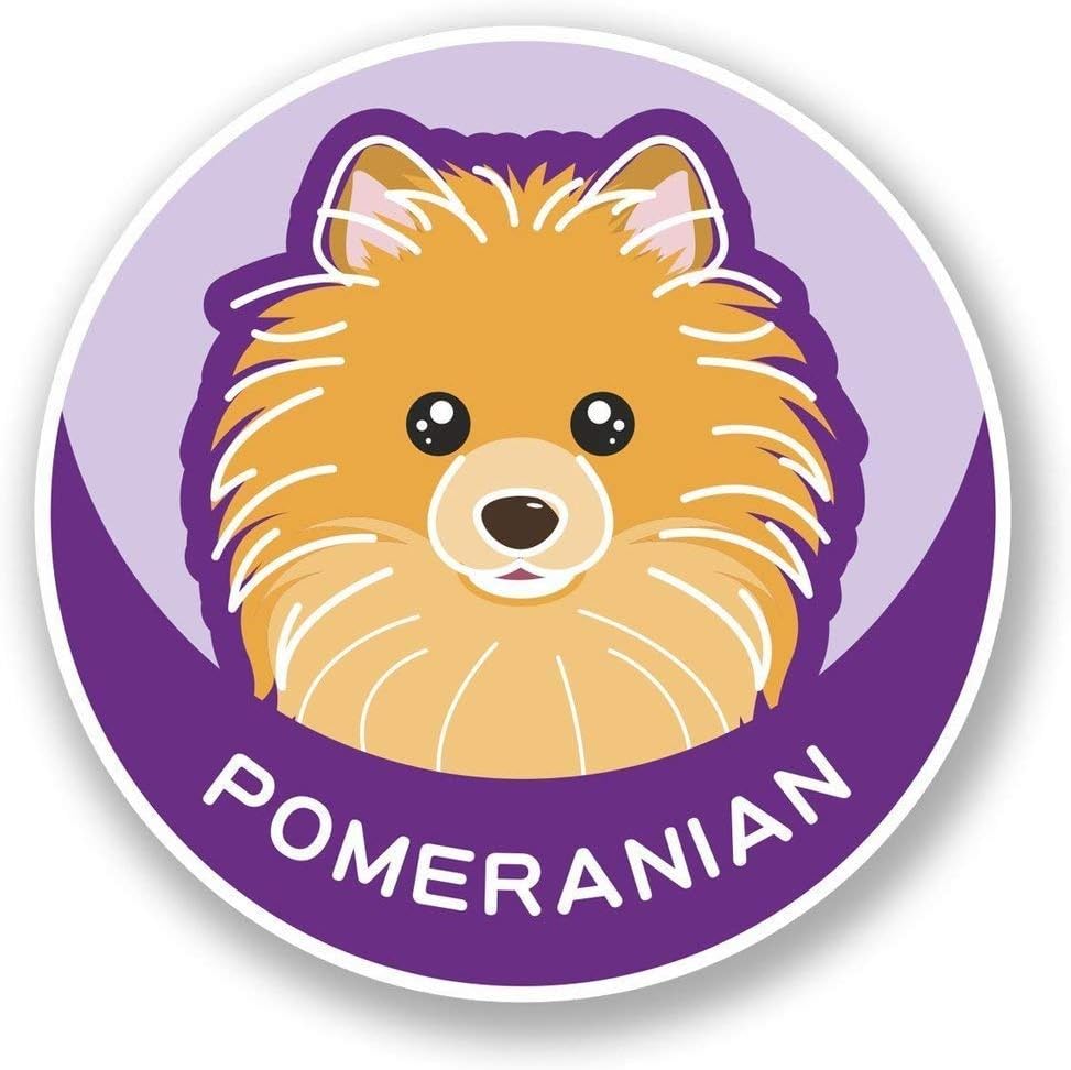 Amazon Com Pomeranian Cartoon Dog Vinyl Sticker Decal Laptop Car Bumper Sticker Travel Luggage Car Ipad Sign Fun 5 Automotive