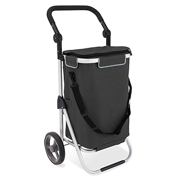 bremermann Einkaufstrolley RIEDE faltbar, Verstellbarer Griff (schwarz)