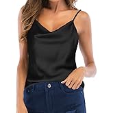 TOUTOUAI Women's Silk Satin Camisole Cowl Neck Tank Top Cami Silky Basic Tank Shirt Blouses