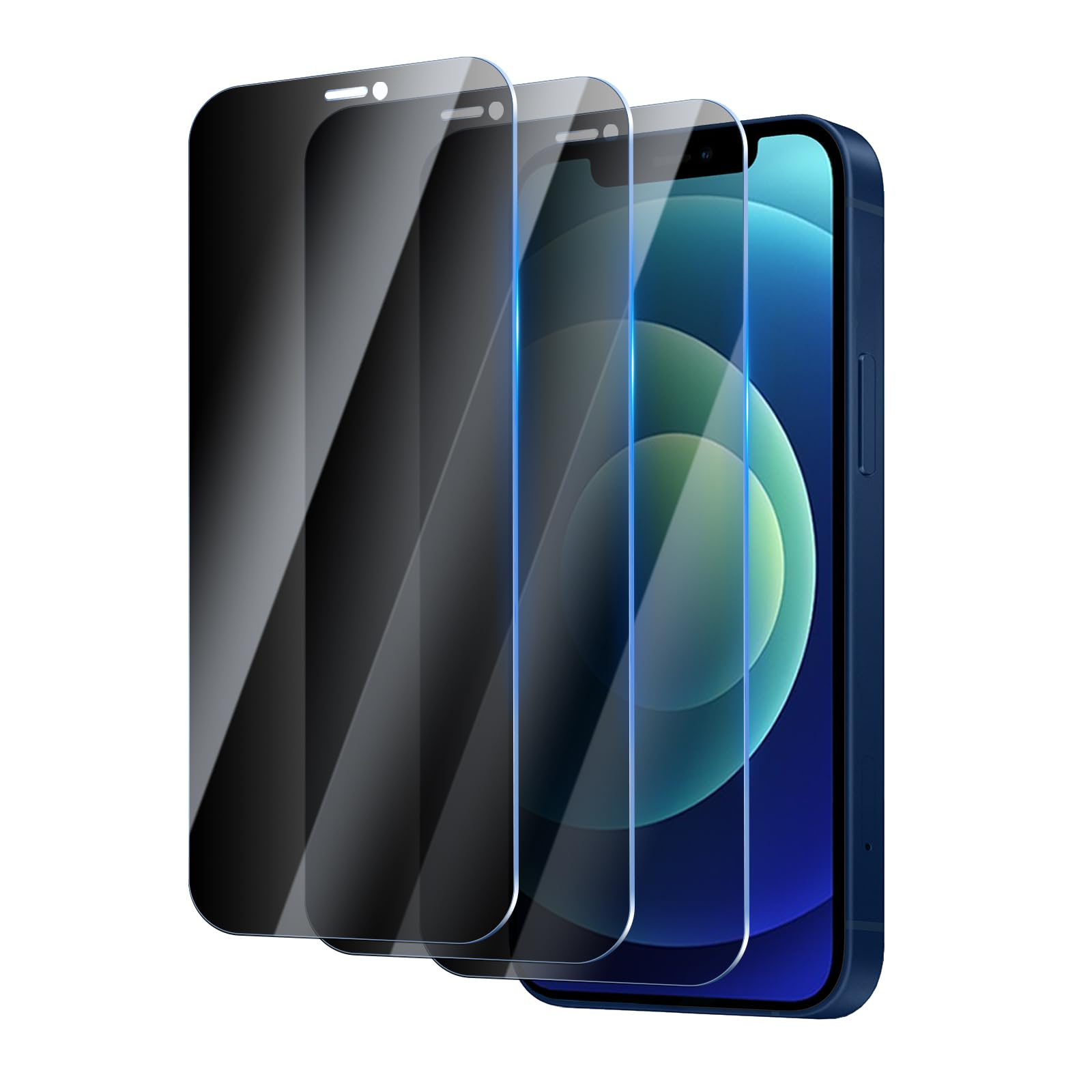 YUXINDZ 3 Pack Privacy Screen Protector for iPhone 12 Mini, Anti-Spy Tempered Glass Film Anti-Scratch, 9H Hardness — image 1