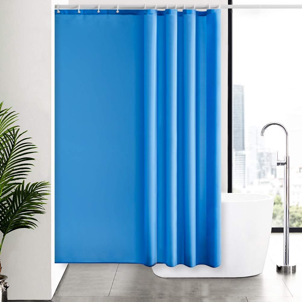 Furlinic Shower Curtain Blue Anti Mould And Waterproof Fabric