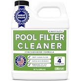 Pool Filter Cleaner Concentrate, Makes 8 Gallons, Soak or Spray, No Foam | 32 oz Pool Cartridge Filter Cleaner - Removes Dirt, Grease, &amp; Oil - No Foam or Residue - Safe &amp; Non-Toxic - Made in USA