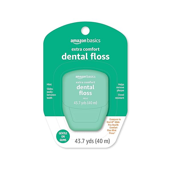 AMAZON BASICS EXTRA COMFORT MINT DENTAL FLOSS, SHRED...