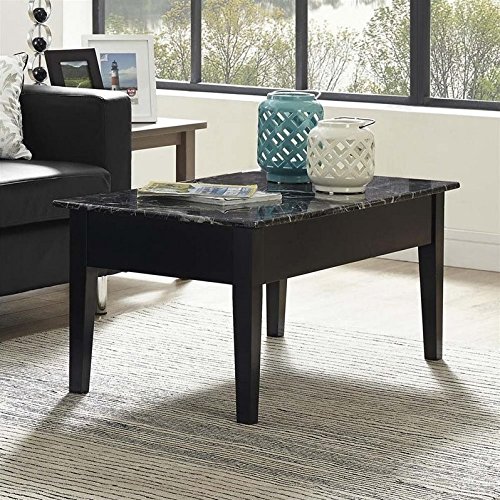 Faux Marble Lift Top Coffee Table, Black Pricepulse