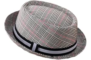 HEYANN Vintage Pork Pie Hat, Unisex Summer Pork Pie Hats for Men and Women, Stylish Short Brim Beach Cap Fedora Hat