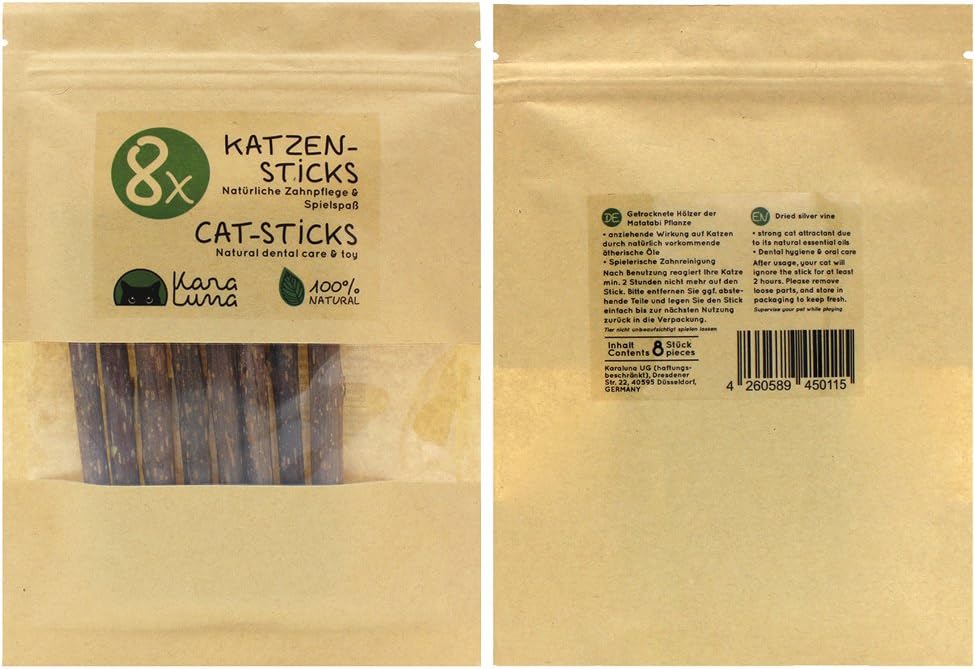 KaraLuna 8 x Cat Sticks I Cat Dental Care & Cat Chew Toy I Natural Product Made of Matatabi Stick Cat Catnip Stick Valerian Cat Sticks Cat Chew Sticks Cat Toy - Image 5