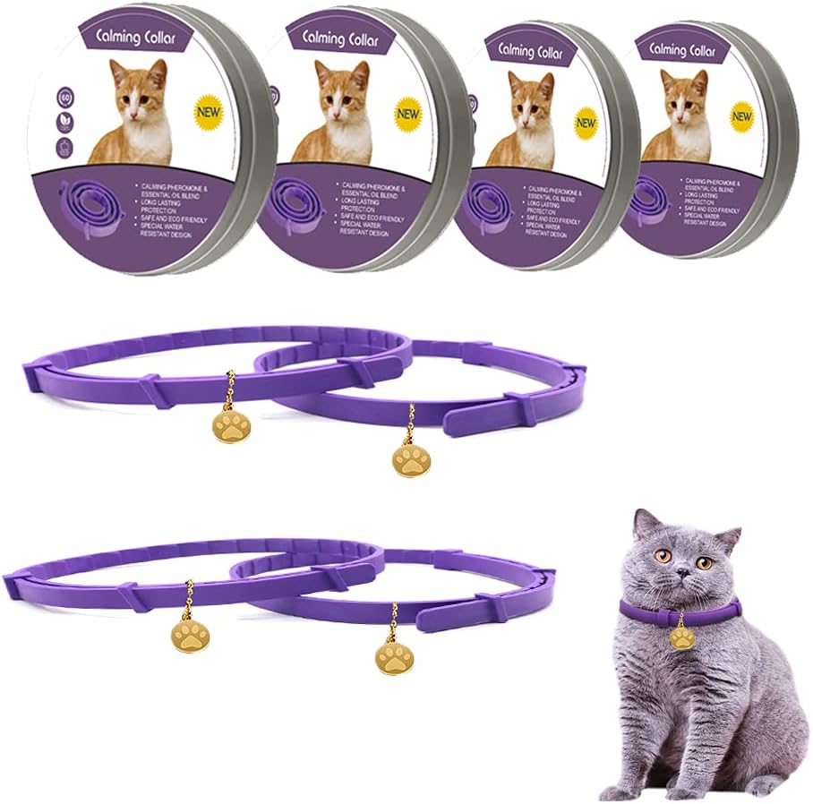 Calming Cats Collar, Adjustable, Waterproof and Safe, with Lavender