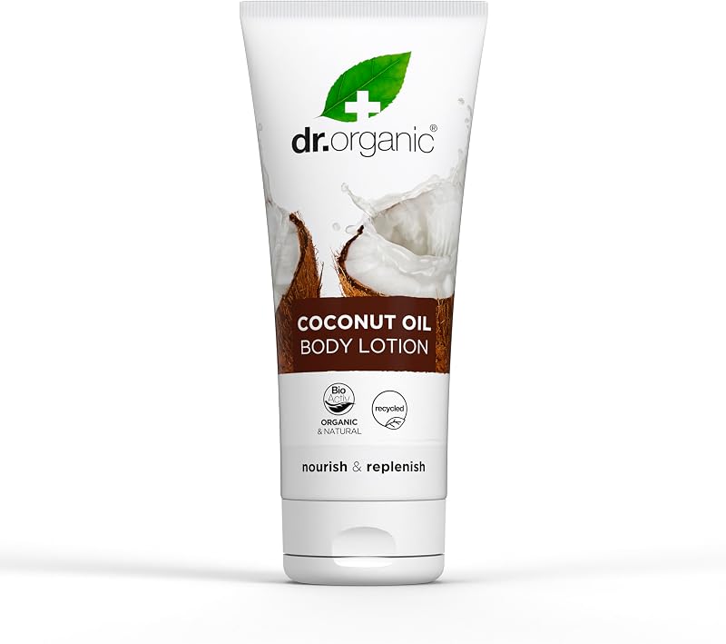 Dr. Organic Coconut Oil Lotion 200ml Moisturising Natural Cruelty-Free