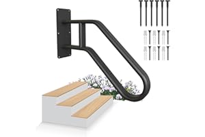 32” UCANVIN Handrail for Outdoor 1-3 Steps, Wall Mount Hand Railings for Stair, Safety Grab Bars for Stairs, U Shaped Garage Railing, Stair Handrails for Garden,Yard,Garage for 1-3 Steps