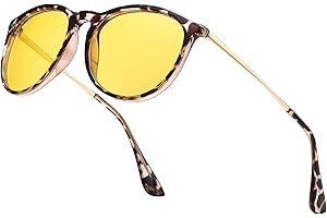 D Lolylad Night Vision Driving Glasses for Women - Polarized Night Vision Glasses HD Anti Glare Yellow Lens Nighttime Glasses