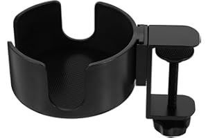 UKCOCO Clip-on Desk Edge Cup Holder Black Space-Saving Cup Rack for Home Office Clamp for Mugs and Glasses