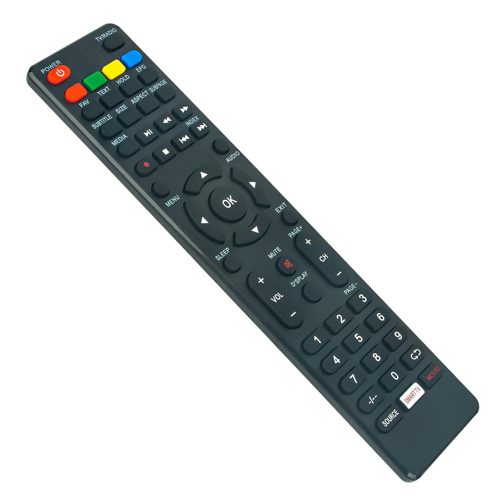 RC159 Replaced Remote Control Compatible with JTC JVC JAY-Tech Polaroid Smart TV RC159 remote control RM-C3411 LT-24FD100 LT-32FD100 TVLED434K01 TVLED504K01