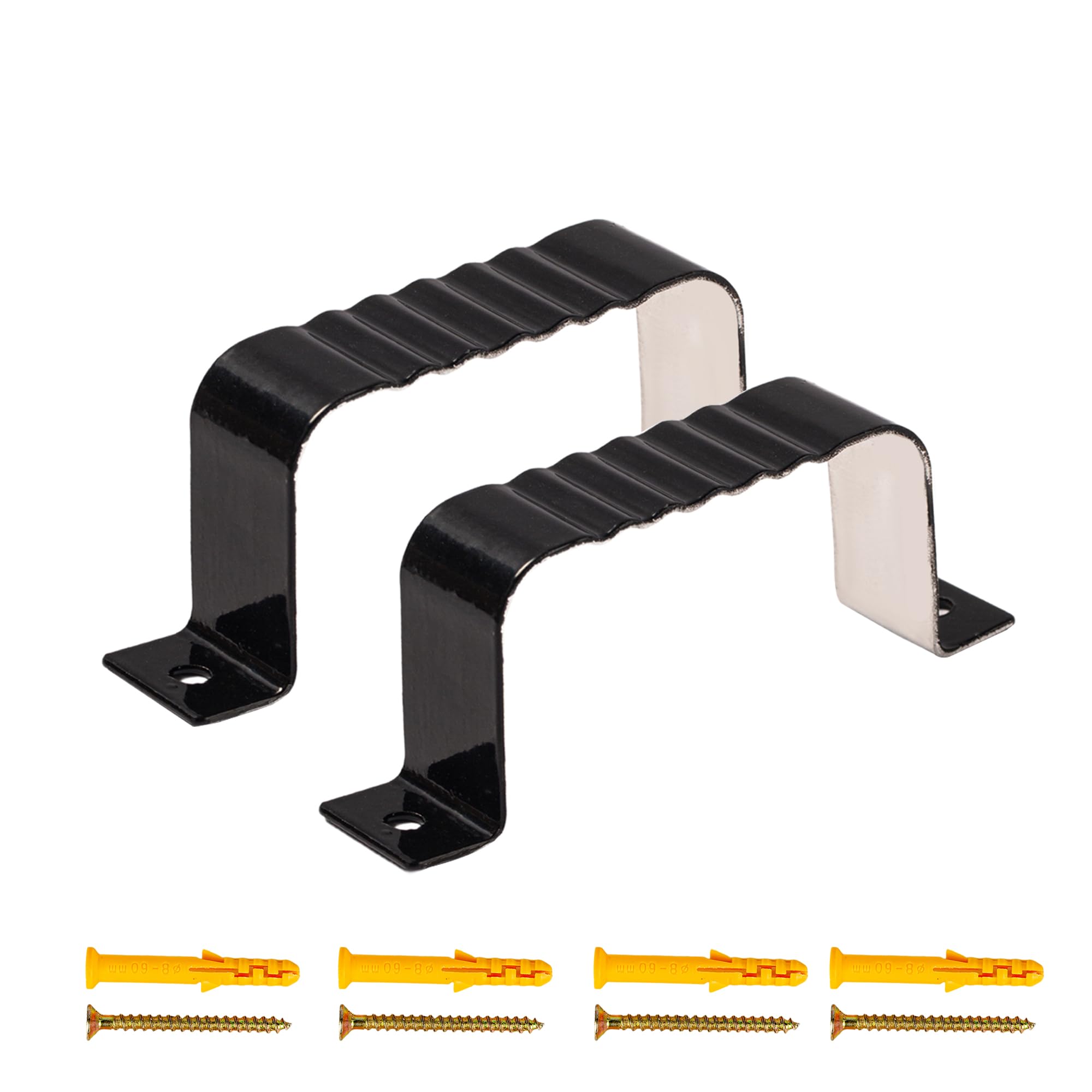 Photo 1 of 2PCS Gutter Downspout Strap-3" x 4" Aluminum Alloy Leader Strap Gutter Bracket 3 X 4, Black