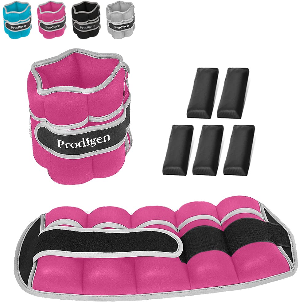 Prodigen 1 Pair 1 2 3.5 4 5 7 7.5 10 15 Lbs Adjustable Ankle Weights Set for Men Women Kids Ankle Wrist Weight for Walking, Jogging, Gymnastics